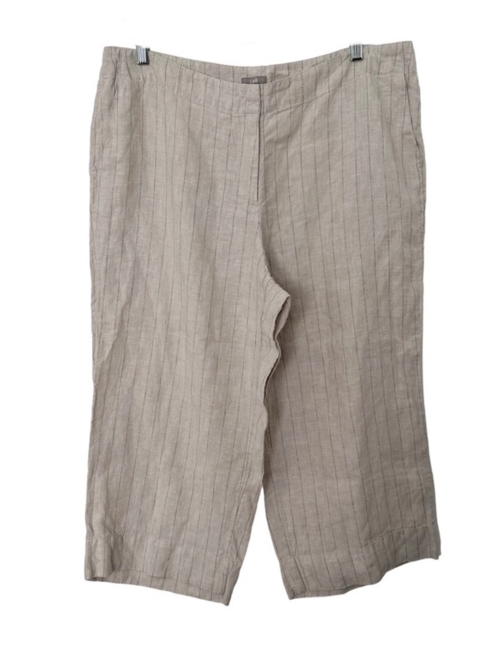 J.Jill Linen Pinstripe Capri Crop Pants Lagenlook